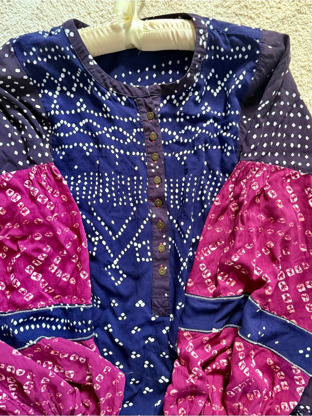 Free People Shibori Tunic Dress Sz Large Boho Oversized
